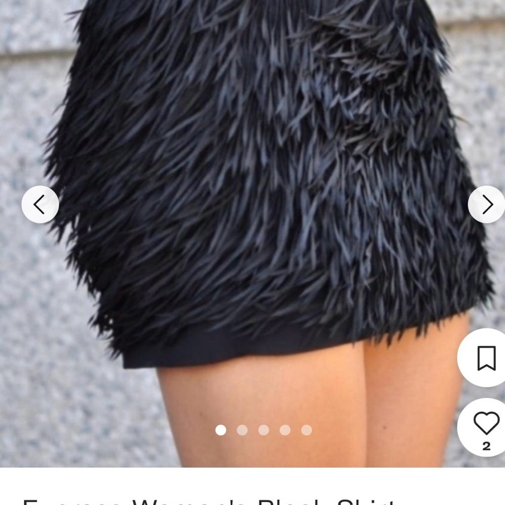 Express Black Bubble Mini Skirt with Ruffled Style